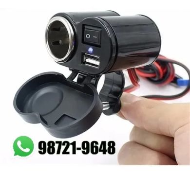 carregador top com acendedor 12v para moto 
