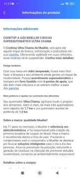 Cooktop a Gás Mueller 5 Bocas Ultra Chama