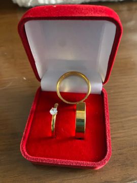 Par de alianças de casamento noivado moeda antiga