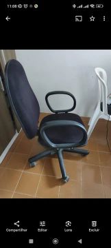 Cadeira de Escritório Giratória com Rodinhas e em camurça