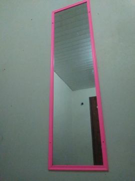 Espelho de parede cor de rosa 120x40 cm