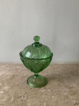 Compoteira vintage lágrima de vidro | 24 cm