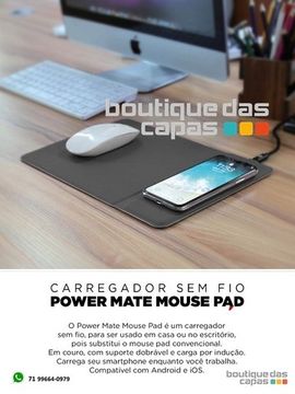 carregador sem fio power mate mouse pad p14563 para samsung iphone 11 12 13 - blackfriday
