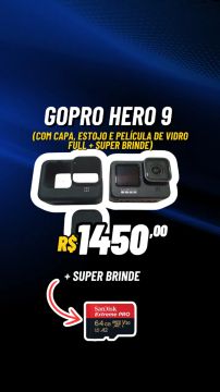 GOPRO HERO BLACK 09 + ACESSÓRIOS + SUPER BRINDE