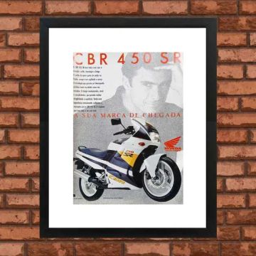 Honda CBR 450 SR - Quadro decorativo com propaganda original de revista de época
