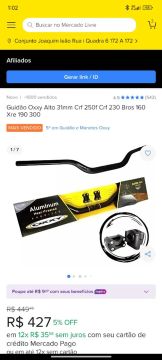 Guidão Oxxy Alto 31mm Crf 250f Crf 230 Bros 160 Xre 190 300