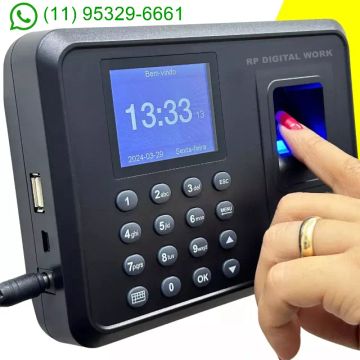 Relógio De Ponto Digital Leitor Biométrico 1000 Cadastros *Sem mensalidade*
