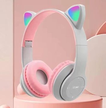 Fone de Ouvido Bluetooth com Led para Celular - Gatinho