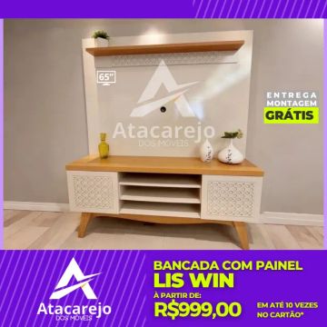 Rack Bancada Com Painel TV 65 Entrega e Montagem Grátis