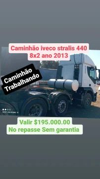 Caminhão iveco stralis 440 8x2 ano 2013
