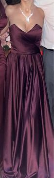 Vestido de festa longo roxo/marsala