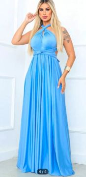 Vestido longo azul