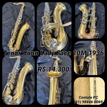 Saxofone Tenor Conn Lady Face 10M 1936 - Impecável!