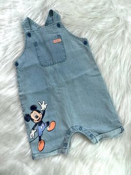 Macacão Jeans Mickey Mouse Bebê