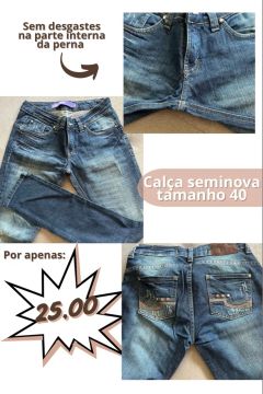 Calça Jeans Seminova Tamanho 40