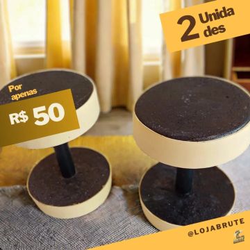 Par de Halteres de CONCRETO de 5kg - Novos com revestimento em EVA.