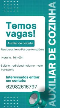 Auxiliar de cozinha com experiência 