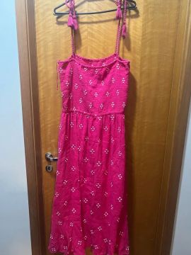 Vestido longo pink com estampa floral G