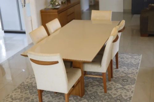 Mesa de Jantar Retangular 2,00m x 1,00m com 6 Cadeiras