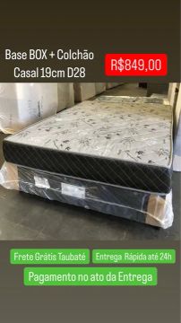 Base Box + Colchão Casal 19cm D28 - R$849,00