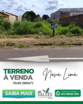 Terreno para venda com 360 metros quadrados em Nova Lima - Campo Grande - MS