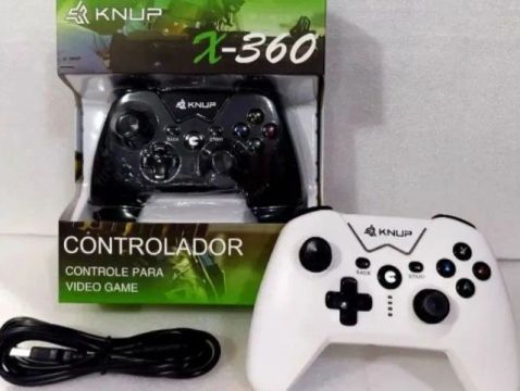 Controle Xbox 360 Com Fio  Joystick PC (Aceita Headset)