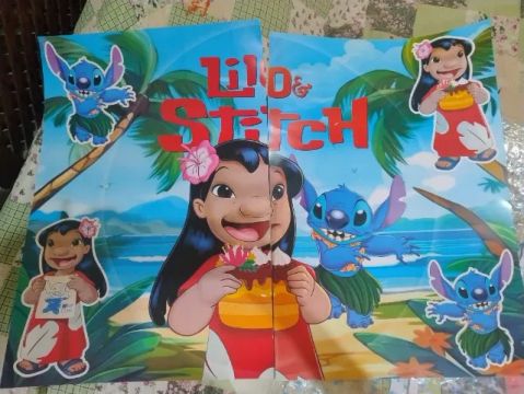 Aniversário Lilo e stich ( painel e totem)