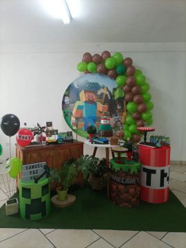 Aluguel Decoração Festa tema Minecraft