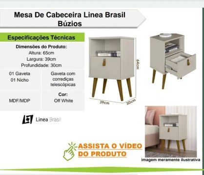 Mesa Cabeceira Buzios novo direto da fabrica 