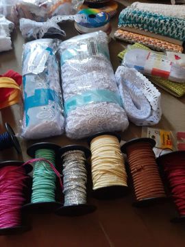 Rendas e fitas para artesanato - várias cores e tamanhos
