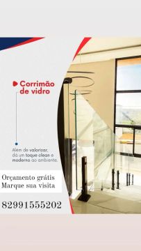 Corrimão de vidro moderno para sua casa