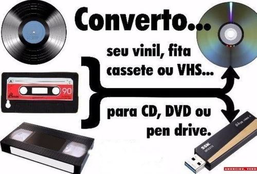 Converto fitas vhs, vhs-c, dvcam, mini dv p/ HD *