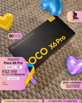 POCO X6 PRO, 5G, 256GB, 8GB RAM, LACRADO, EXCLUSIVO!