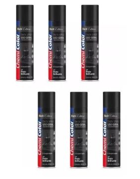 Tinta Spray  uso geral preto fosco, preto brilhante 