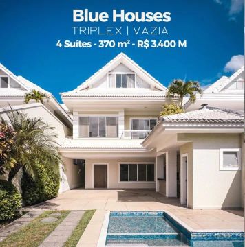 CASA A VENDA 4 SUÍTES CONDOMÍNIO BLUE HOUSES BARRA DA TIJUCA