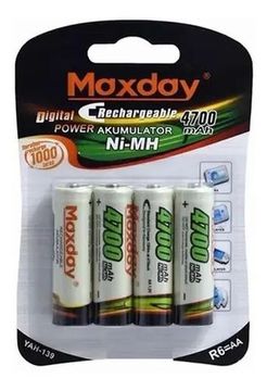 Pilha Recarregavel Aa 4700mah Cartela Com 4 Unidade