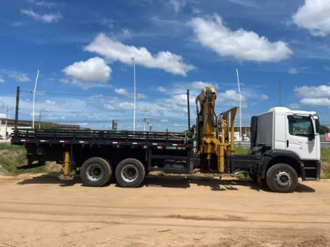 Caminhão vw 24.250, munck hincol modelo h-43.00 com joystick e guincho