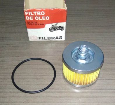 Filtro de Óleo com Mola para Moto Yamaha Fazer 150 + Anel de Vedação - Filbras