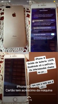 iPhone 8 - Saúde da bateria 100% -