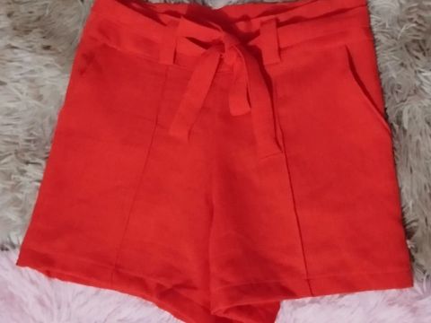 Short Feminino laranja - Novo