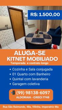 Kitnet Mobiliada para Alugar em Imperatriz