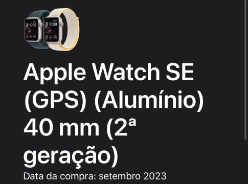 Apple Watch SE (GPS) 40mm 2ª geração