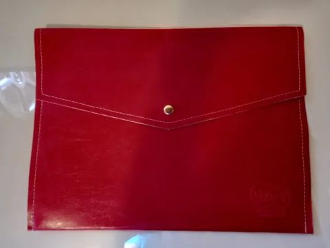 Pasta de arquivos A4 de couro PU suporte de documentos à prova d'água envelope c