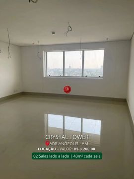 Cristal Tower - 02 SALAS COMERCIAIS - 43m² Cada - LOCAÇÃO - Adrianópolis