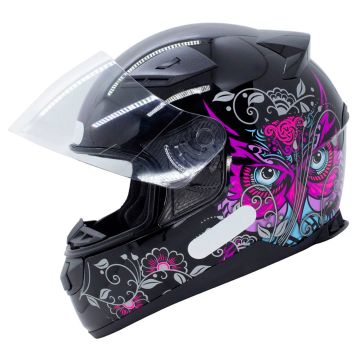 Capacete de Moto Feminino Detalhes Floridos