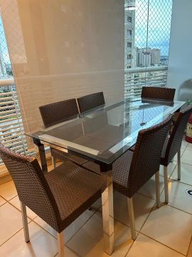 Conjunto de mesa 1,60x0,80 + 6 cadeiras