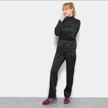 Conjunto Esportivo Feminino Preto - Tamanho G. Retirada metrô