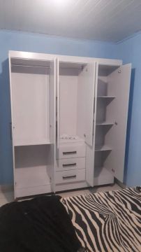 Guarda-Roupas Branco 3 Portas com 3 Gavetas