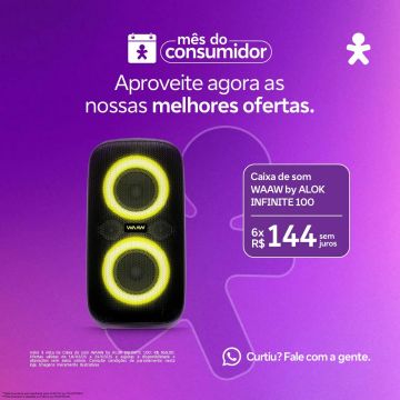 Caixa de Som WAAW by Alok Infinite 100 - 6x de R$ 144