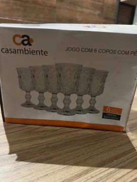 Jogo de 6 Copos com Pé Casambiente - Cristal Ecológico